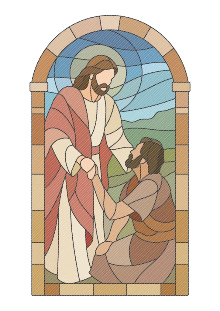 Life of Jesus coloured page 09